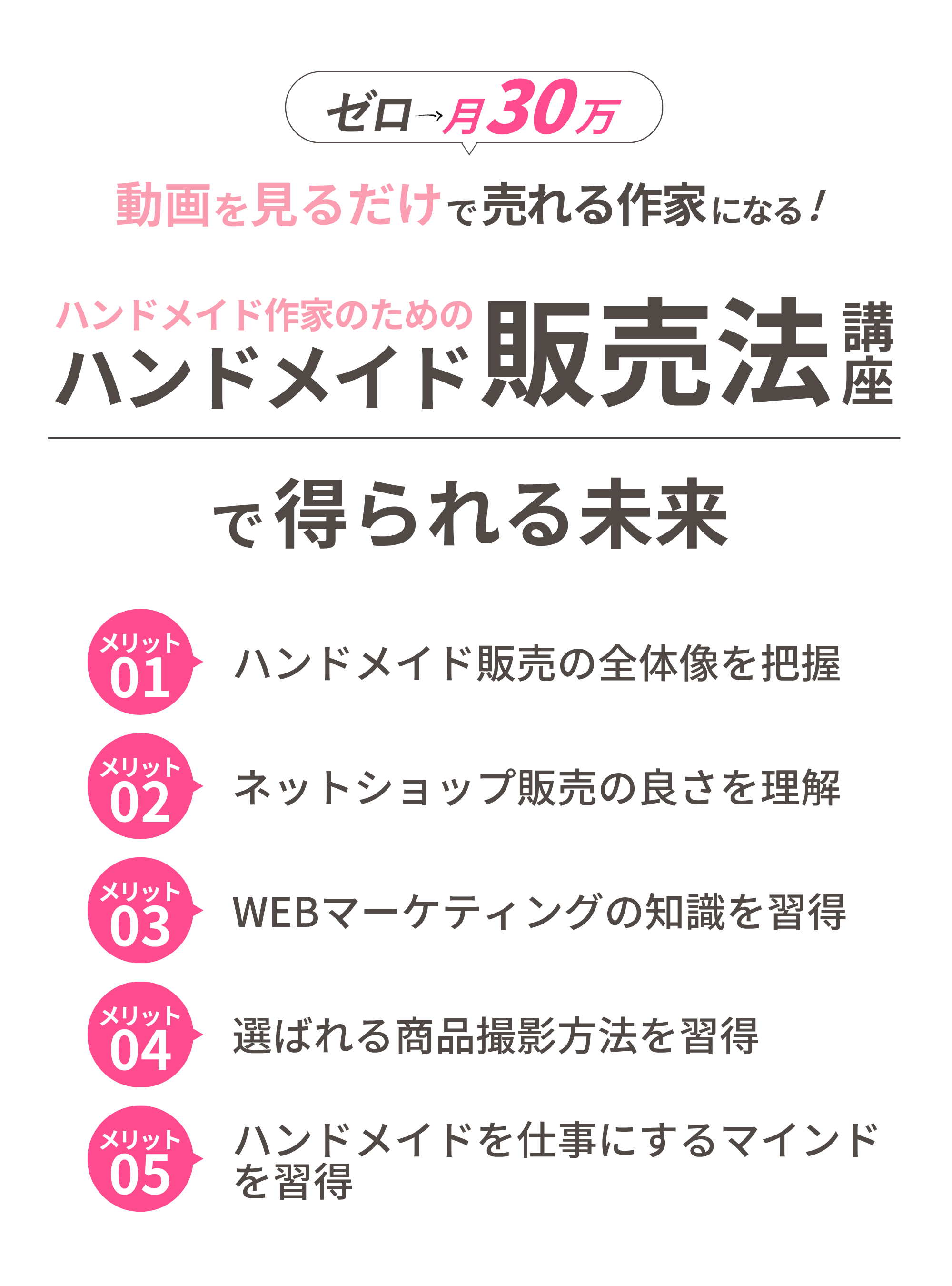 ハンドメイド販売初心者が学ぶならハンドメイドアカデミーオンライン講座、売れるハンドメイド販売法動画講座ベスト５で学ぶ５つのメリットを紹介